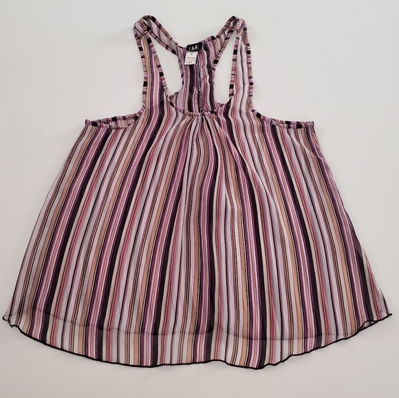 Lime sheer tank w razor back ruffle - Picture 1 of 5